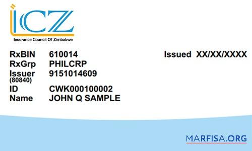 Blank Zimbabwe health insurance card example